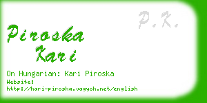 piroska kari business card